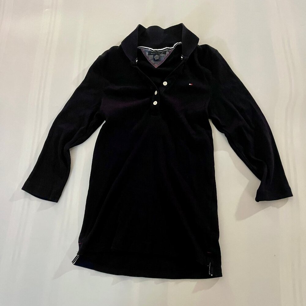 Tommy Hilfiger Black Women's pullover collared long sleeve size M pre owned